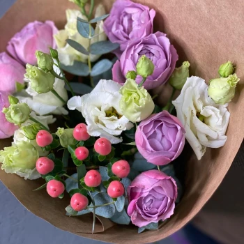 Author's bouquet of peony roses