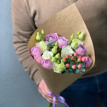 Author's bouquet of peony roses