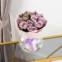 Bouquet of 11 purple roses
